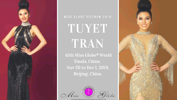 Tuyết Trần - học trò của Kỳ Duyên đại diện Việt Nam tham dự cuộc thi Miss Globe 2018 